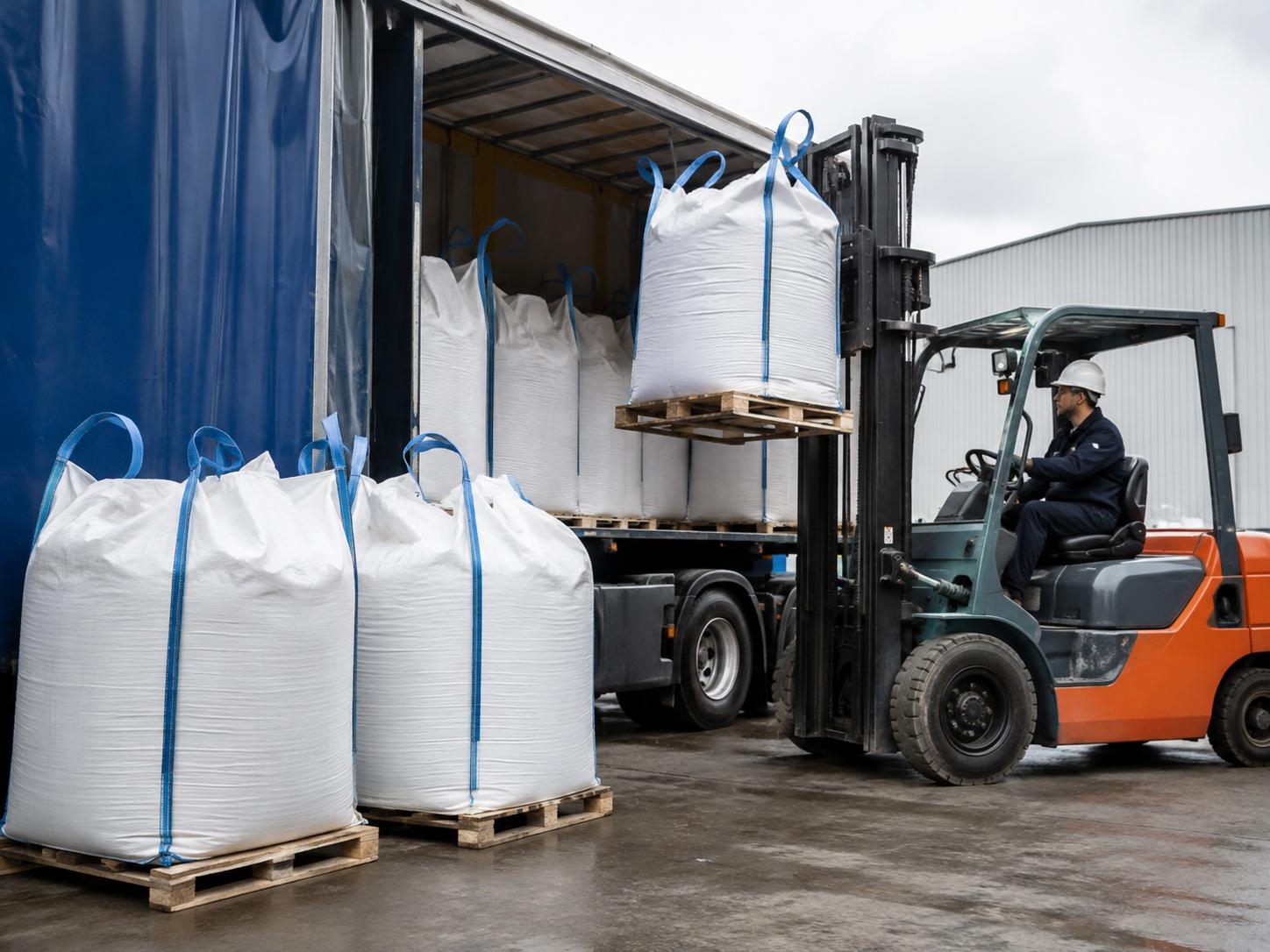 Carga de Big Bags para transporte de mercancías a granel